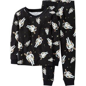Astronaut Print Pajamas Set For Kids By Carter's  Size 6m Cotton Blend  Black
